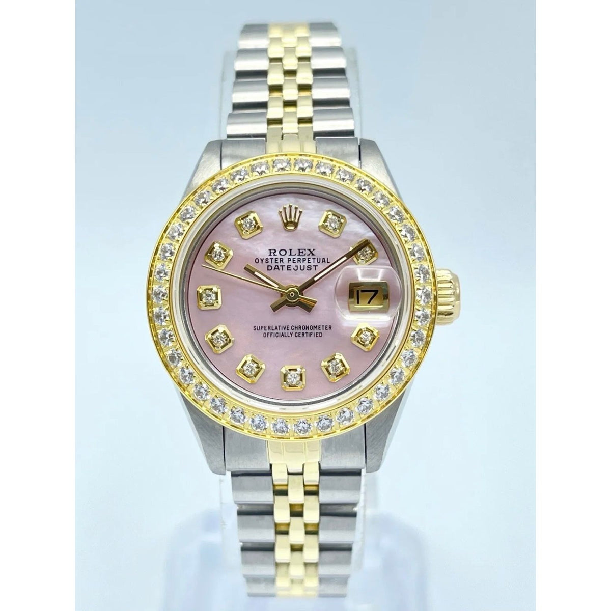 Rolex Datejust 26mm 6917 Pink Diamond Face & Diamond Bezel Bi Metal