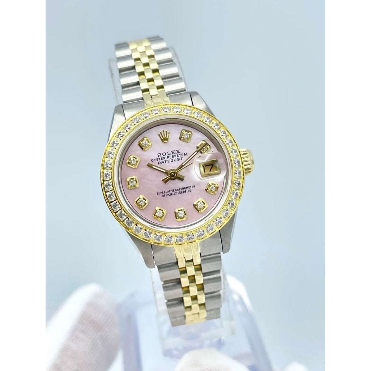 Rolex Datejust 26mm 6917 Pink Diamond Face & Diamond Bezel Bi Metal