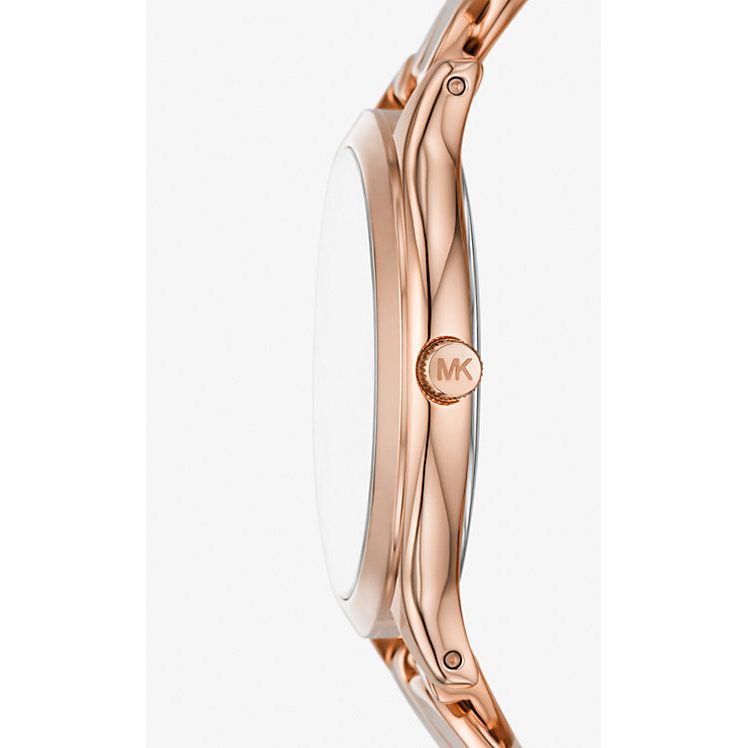 Michael Kors Slim Runway Rose Gold-Tone Curb-Link Watch