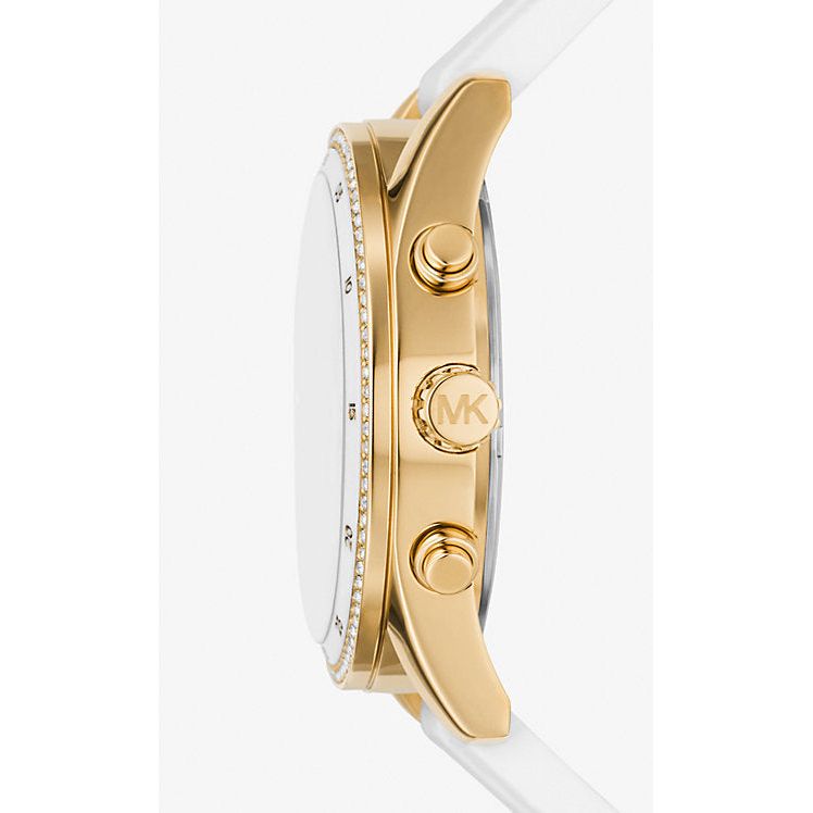 Michael Kors Oversized Hadyn Pavé Gold-Tone Watch