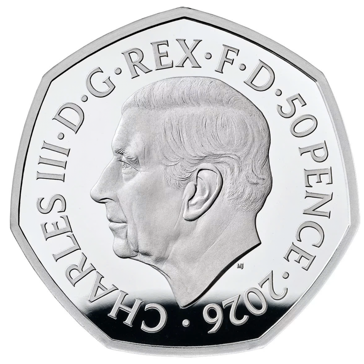 50 Years of Aardman 2026 UK 50p Silver Proof Colour Coin