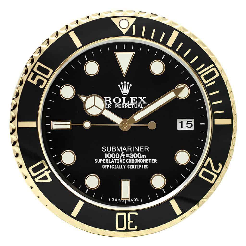 Rolex Wall Clock Inspired Submariner Gold