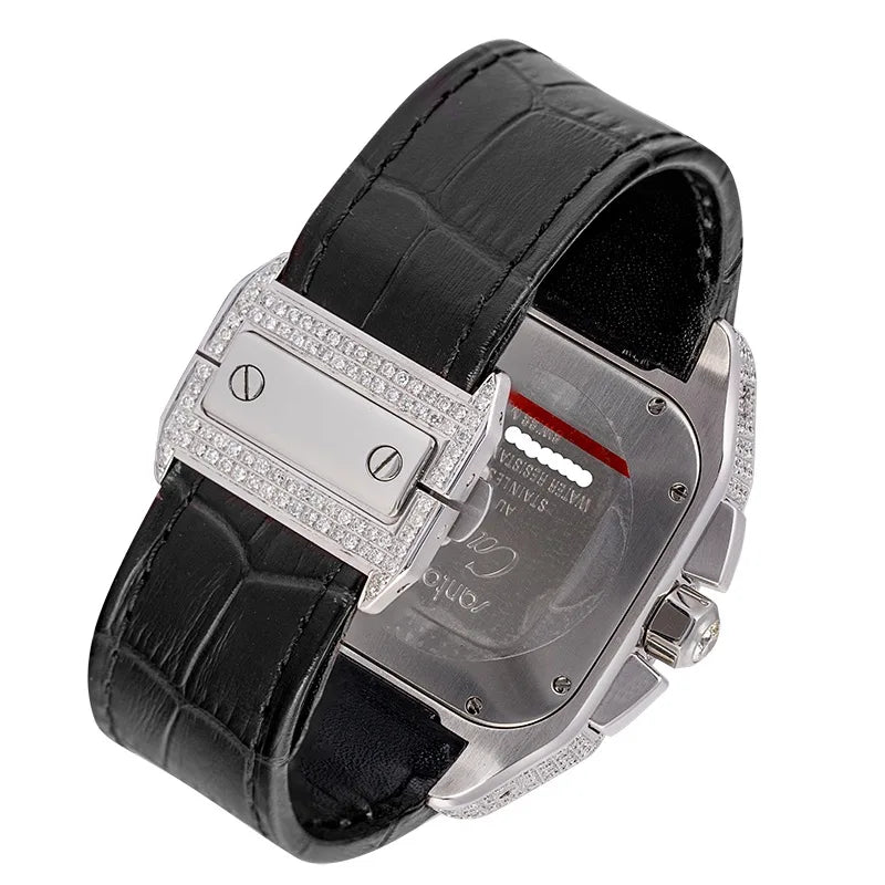 Cartier Santos 100 XL Chronograph W20090X8 Buss Down Diamonds