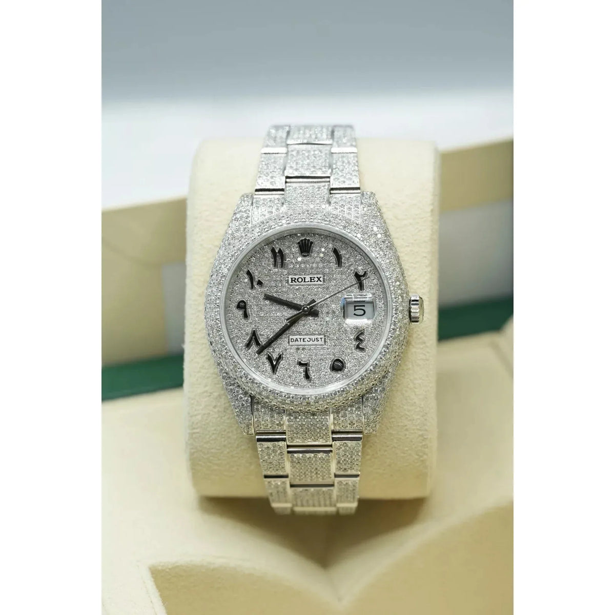 2019 Rolex Datejust 41 126300 Fully Loaded Arabic Paved Diamonds