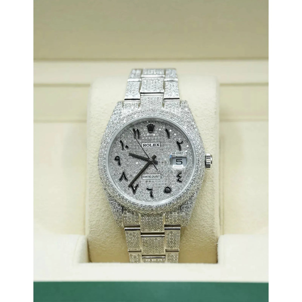 2019 Rolex Datejust 41 126300 Fully Loaded Arabic Paved Diamonds