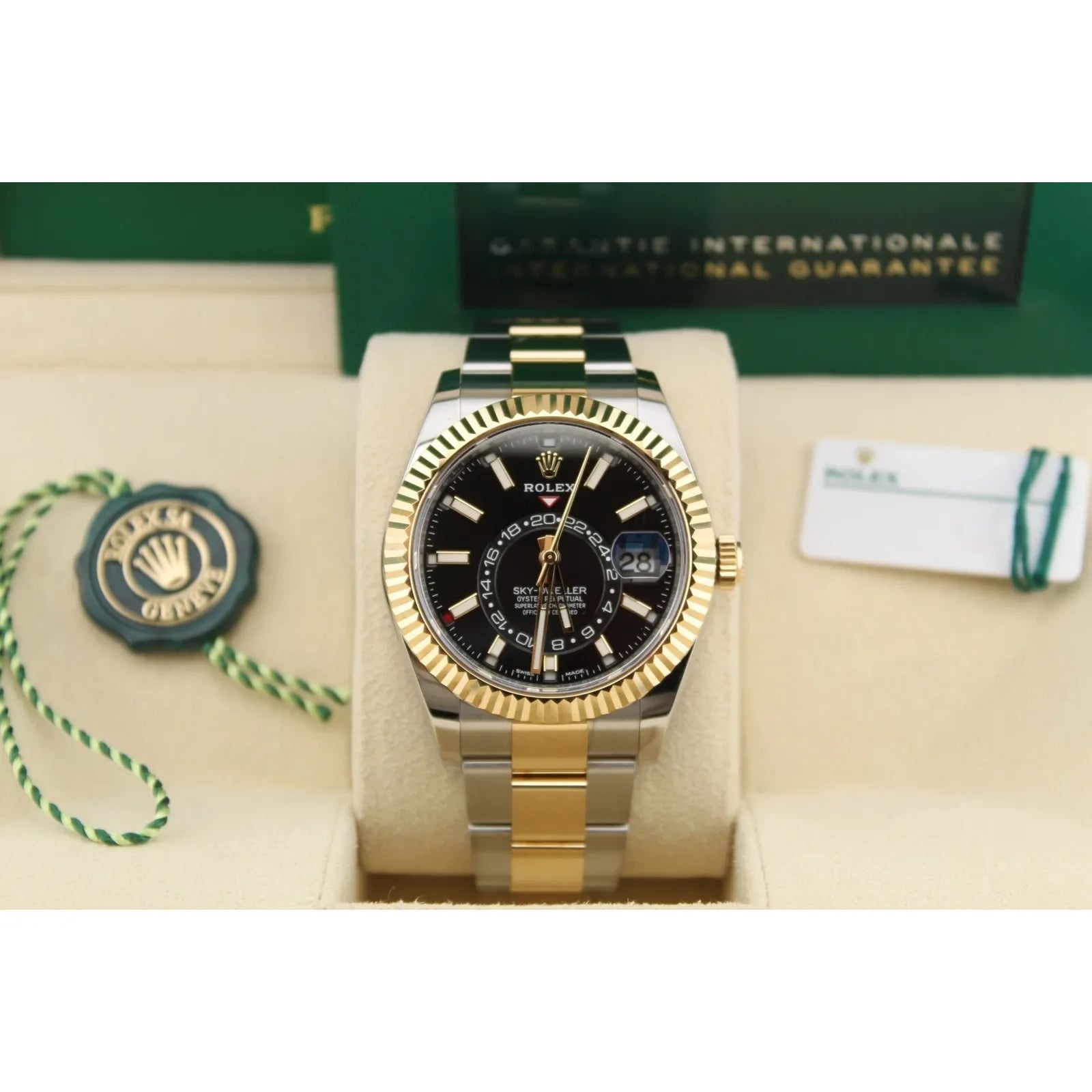 2023 Rolex Sky Dweller 326933 42 mm White Dial Gold Bi-Metal Oyster Box No Papers (Copy)