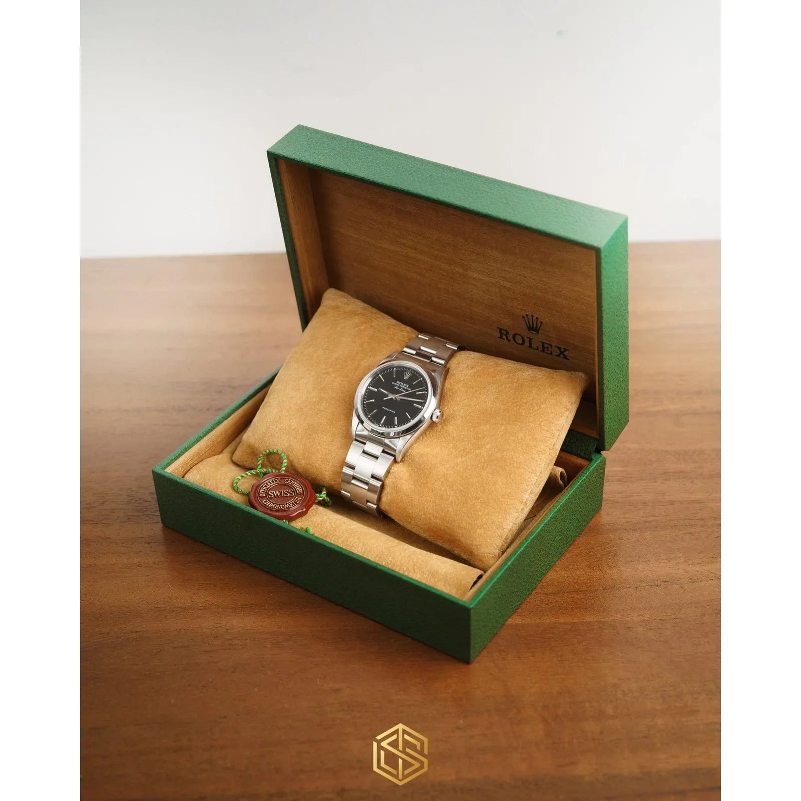 Rolex 14000 Air-King Precision Black Dial 34mm 1995 Full Set Watch