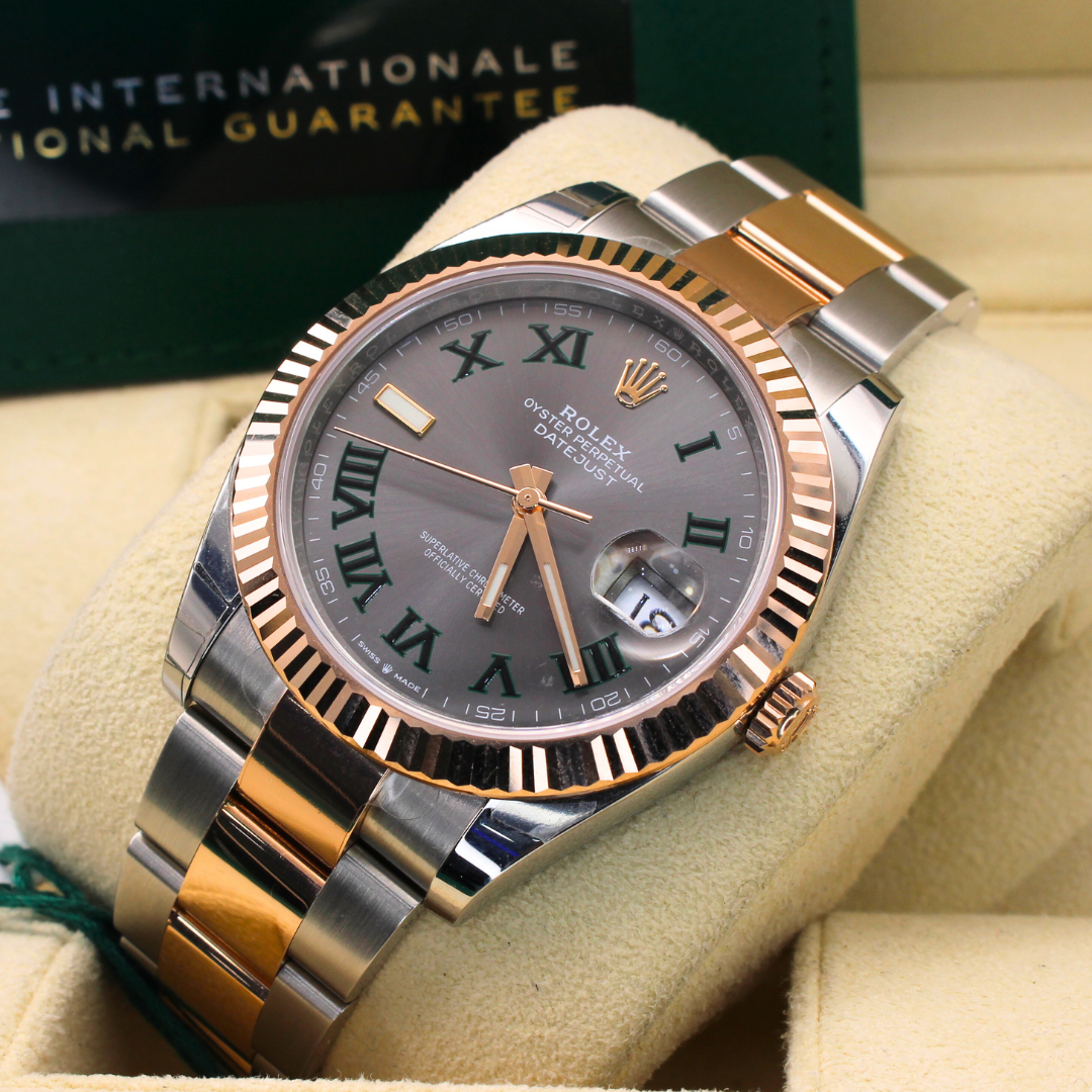 2023 Rolex DateJust 41 126331 Gold Wimbledon Roman Dial