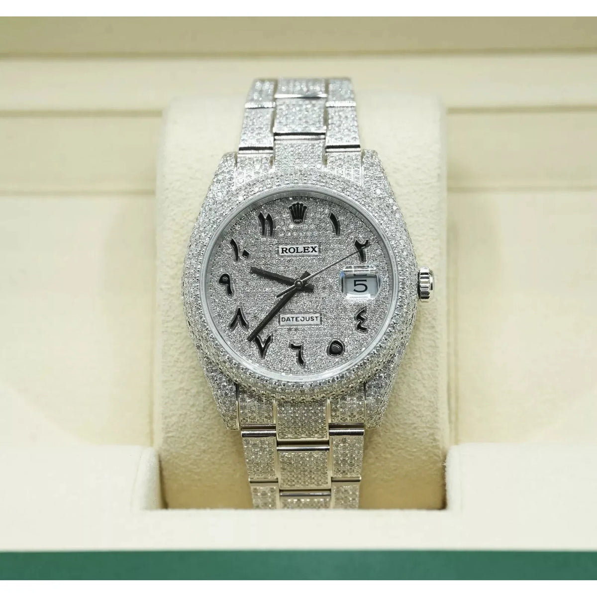 2019 Rolex Datejust 41 126300 Fully Loaded Arabic Paved Diamonds