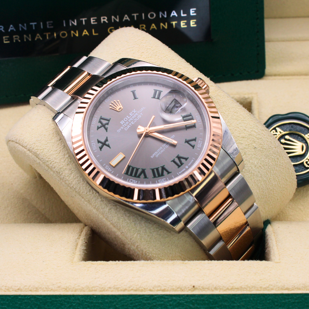 2023 Rolex DateJust 41 126331 Gold Wimbledon Roman Dial