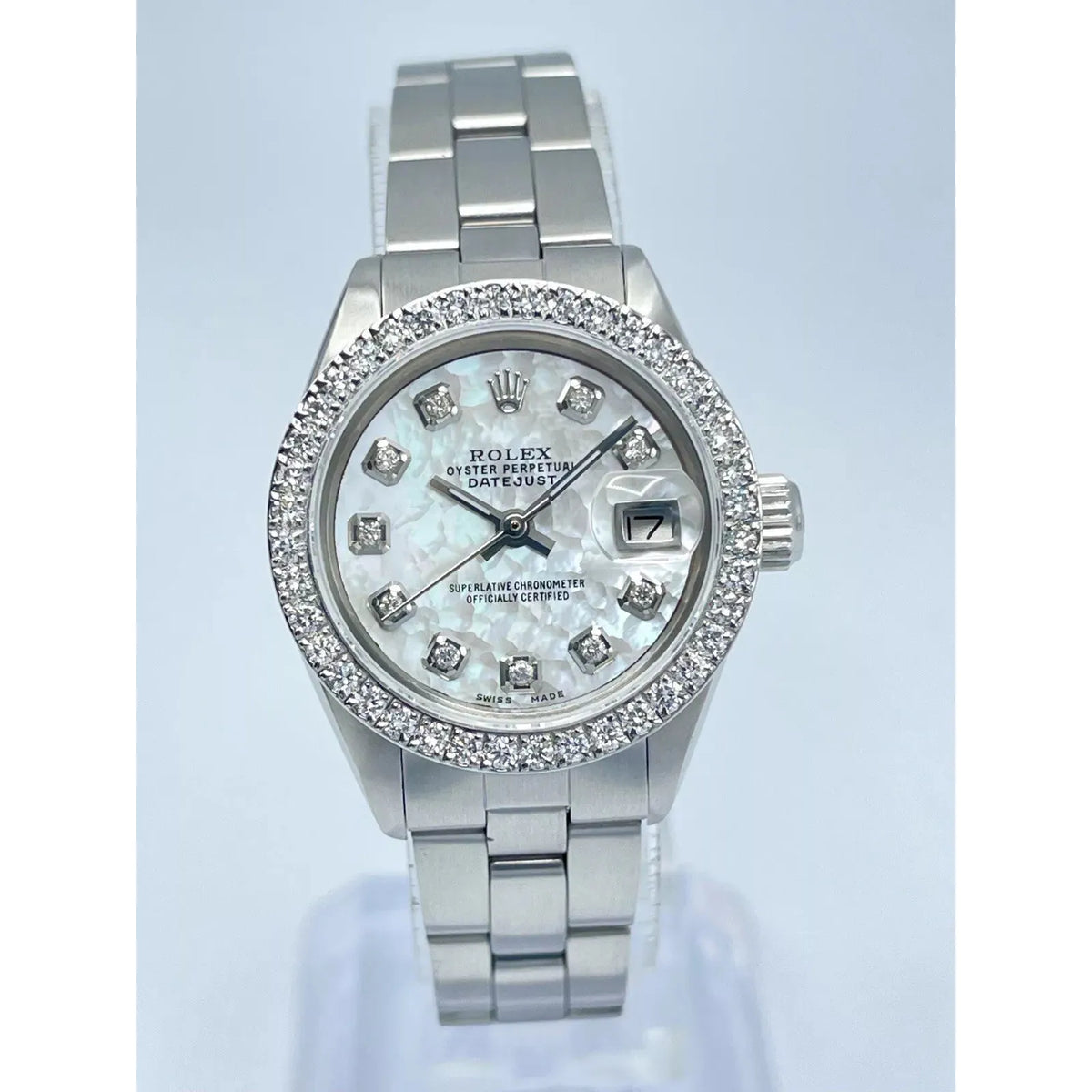 Ladies Rolex Datejust 26mm 6916 Pearl MOP Diamond Dial Diamond Bezel Oyster