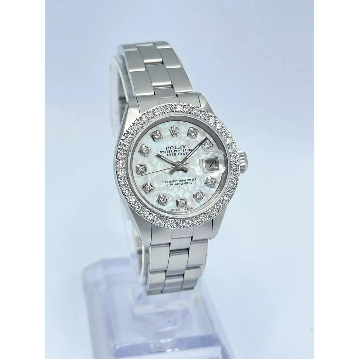 Ladies Rolex Datejust 26mm 6916 Pearl MOP Diamond Dial Diamond Bezel Oyster