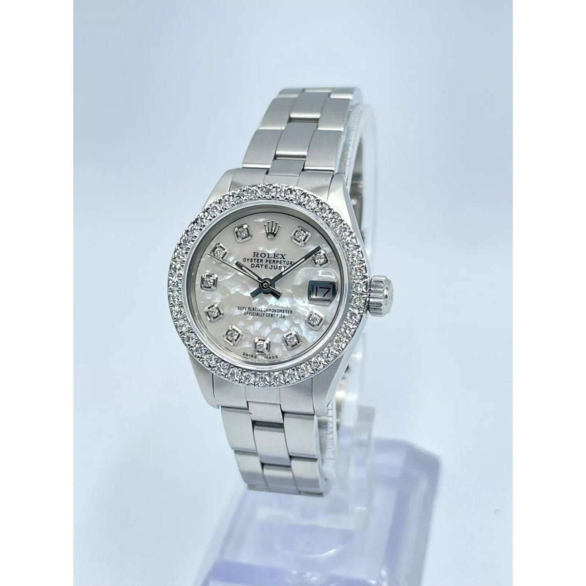 Ladies Rolex Datejust 26mm 6916 Pearl MOP Diamond Dial Diamond Bezel Oyster