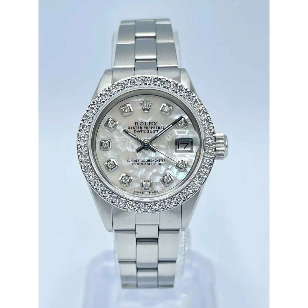 Ladies Rolex Datejust 26mm 6916 Pearl MOP Diamond Dial Diamond Bezel Oyster