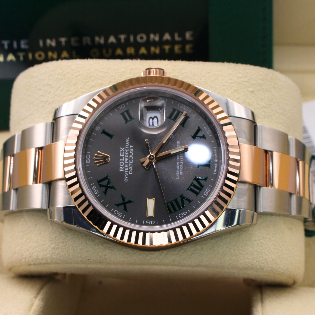 2023 Rolex DateJust 41 126331 Gold Wimbledon Roman Dial