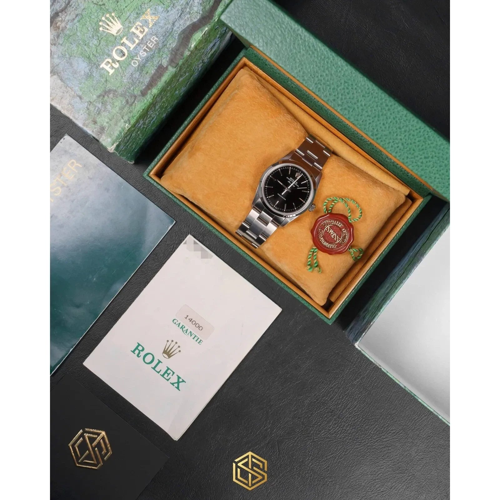 Rolex 14000 Air-King Precision Black Dial 34mm 1995 Full Set Watch