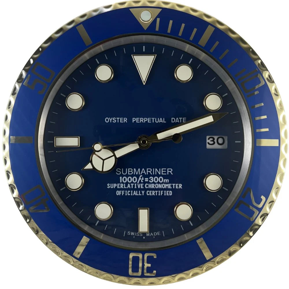 Rolex Submariner Smurf Wall Clock