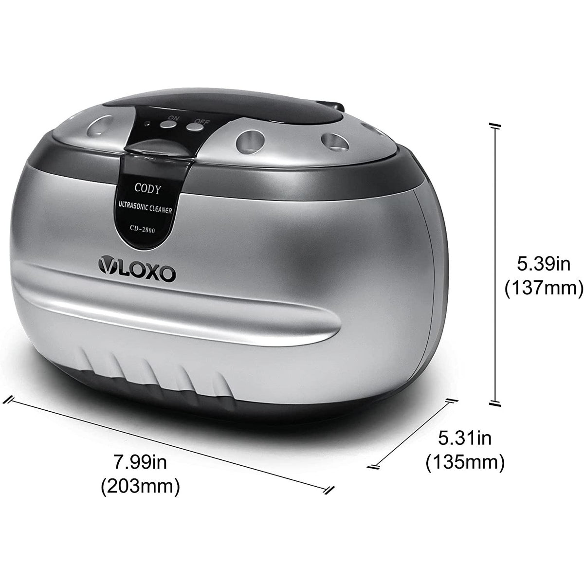 VLOXO CD-2800 Ultrasonic Cleaner Jewellery Cleaner 600ml 50W